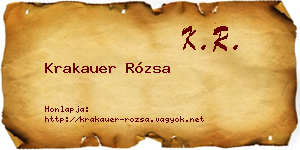 Krakauer Rózsa névjegykártya